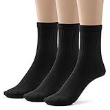 Title: Boys Cotton Crew Socks with Seamless Toe for Sensory Kids, 3 Pk School Uniform Dress Socks