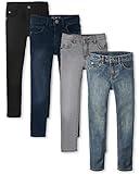 The Children's Place boys Stretch Skinny Jeans, Black Wash/Dove Gray Wash/Taft Wash/Tide Pool, 7