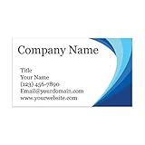 Custom Printed Business Cards - Thick Sturdy Stock 300GSM - 3.5" x 2" - 100% Made in the U.S.A. (Ocean Blue, 100)