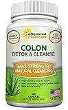 aSquared Nutrition Pure Colon Cleanse for Weight Loss - 120 Capsules, Max Strength, Natural Colon Detox Cleanser, Colon Cleansing Diet Supplement Blend for Digestive Health, Diet Pills for Men & Women