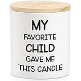 10oz Funny Mom Candle Christmas Gifts Xmas Mom Stocking Gifts Best Mom Ever Birthday Step Mom Mother in Law Gifts from Favorite Child Daughter Son, Lavender Scented Candle Stocking Stuffer Gifts