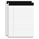 DORFAS Legal Pads 8.5 x 11 Basic White 8.5” x 11.75” Wide Ruled Note Pads, 21 Pound Memo Paper Letter Size Legal Pad, 50 Sheets per Notepad, 2 Pack Perforated Writing Pads for Office, School