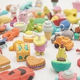 100 Pcs Kids Animal Erasers Bulk Desktop Pets, Random 3D Puzzle Erasers Classroom Rewards, Mini Pencil Erasers Kids Party Favors,Game Rewards Back to School Supplies Treasure Box Toys Gifts