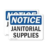 (2 Pack) Janitorial Supplies OSHA Notice Sign 10 Inch X 7 Inch Vinyl Label Decal Sticker Weather Resistant, UV Protected for Workplace, Business, and Construction Site, Made in the USA