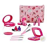 RONGGE Girl Gifts Pretend Play Makeup Toys Beauty Set for Toddler Little Girls Age 3 4 5 6-8 Kids Your Princess Niece Granddaughter Birthday Thanksgiving Day Christmas (Fake Cosmetic 15pcs Kits)