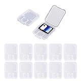 Clear Plastic Memory Card Case Compatible with SD SDHC SDXC Micro SD T-Flash Card (10 PCS)