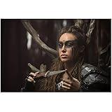 Alycia Debnam-Carey 8 Inch x 10 Inch PHOTOGRAPH The 100 (TV Series 2014 - ) Holding Knife kn