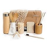 Zero Waste Starter Kit | Sustainable Gifts | Bamboo Stainless Steel Thermos | Mesh Bag | Eco-Friendly Gift Set | Reusable & Biodegradable Environmental Home Kitchen Products | Low Waste Packaging