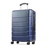 OLIXIS 28 Inch Luggage, Hardside Checked Suitcase with Spinner Wheels, Lightweight ABS Hard Shell Travel Luggage, TSA Approved Lock, Expandable Large Suitcase for Business & Travel–Blue