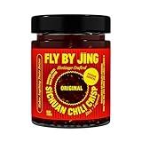 FLYBYJING Original Sichuan Chili Crisp: Premium Chili Oil w/Crunchy Garlic and Shallots - Spicy, Savory, Vegan, Sugar Free Hot Sauce - Good on Noodles, Proteins, Veggies & Everything, 6oz (Pack of 1)
