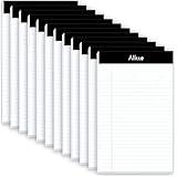 Alitte Legal Notepads 5x8, Pack of 12 - Perforated Narrow Ruled Writing Pad - Premium Thick Paper, No Ink Bleeding - Blank Legal Pads For Home, Office, School, Business - 50 Sheets Per Notebook