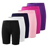 Girls Dance Yoga Shorts Spandex Kids Volleyball Bike Athletic Shorts Girls Compression Shorts for Gym Activewear 6 Pack for 7-8 Years