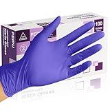 PEIPU Nitrile Gloves,Disposable Cleaning Gloves,(Medium, 100-Count) Powder Free, Latex Free,Rubber Free,Ultra-Strong,Food Handling Use, Single Use Non-Sterile Protective Gloves