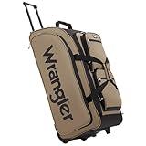 Wrangler Wesley Rolling Duffel Bag, Tannin, Large 30-Inch