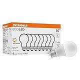 SYLVANIA ECO LED Light Bulb, A19 60W Equivalent, Efficient 9W, 7 Year, 750 Lumens, 2700K, Non-Dimmable, Frosted, Soft White - 8 Count (Pack of 1) (40821)