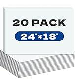 WENWELL 20 Pack Large Blank Yard Signs with 18 x 24",Corrugated Plastic Board for Estate Garage Sale,Party,Birthday,Wedding,Campaign,Parking,Make you own Outdoor Coroplast Sheets (White)