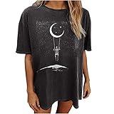 Wukreran Womens Graphic T Shirts Vintage Trendy Skeleton Shirts for Womens Spring Y2K Tops Sexy Casual Short Sleeve Blouse Vintage Graphic Tees