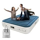 VOSSER Queen Air Mattress with Built-in Pump,Fast & Easy Inflation/Deflation Inflatable Mattress, Foldable Blow Up Mattress with Storage Bag, Inflatable Bed for Home, Camping & Guests