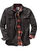 Legendary Whitetails Journeyman Shirt Jacket Flannel Lined Shacket for Men Water-Resistant Coat Rugged Fall Clothing, Tarmac, XX-Large Tall