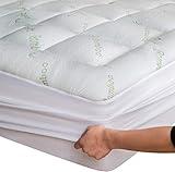 Ultra Soft Full Size Mattress Topper - Viscose Made from Bamboo Mattress Pad for Back Pain Relief - Naturally Cooling for Hot Sleepers (Green)