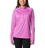 Columbia Women's Tidal Tee 1/4 Zip, Bright Lavender/White Logo, X-Large