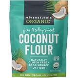 Viva Naturals Organic Coconut Flour (4 lbs) - Gluten Free Flour Substitute for Keto, Paleo and Vegan Baking, Low Fat and Good Source of Fiber Coconut Baking Flour, Non-GMO, Unbleached and Unrefined, 1.81 kg