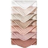 Konssy Muslin Baby Burp Cloths Sets for Unisex- 7 Pack Soft 100% Cotton Burping Clothes for Newborn，Baby Girls and Boys