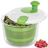 Salad Spinner, Fruit and Vegetable Washer, Spin and Dry Salad Greens, 3 QT Lettuce Spinner with Bowl and Mesh Basket