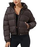 Womens Winter Coats with Hood Cropped Puffer Jacket Lightweight Womens Puffer Coat Long Sleeve Quilted Winter Jackets