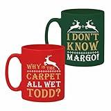 Christmas Vacation Merch Gifts, Funny Christmas Coffee Mug, 2 Pack 11oz Christmas Vacation Drinking Cups, White Elephant Gifts Stocking Stuffers for Couples Family Coworkers - I Don't Know Margo