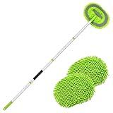 Ordenado 62" Car Wash Brush Kit Mitt Mop Sponge with Long Handle Chenille Microfiber Car Cleaning Brush Kit Supplies Car Washing Mop Kit Car Care Kit of Scratch-Free Replacement Head for Car RV Truck