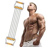 TOCO FREIDO Chest Expander, 5 Tubes Ajustable Arm Strength Trainer, Exercise Resistance Bands for Home Fitness Muscle Training