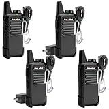 Rechargeable Walkie Talkies Long Range: MaxTalker MT1 Portable FRS Two-Way Radios, Walkie Talkie Earpiece with Mic, Walkie Talkies for Adults Cruise Ship Hiking Hunting Skiing, Walky Talky 4 Pack