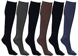 Winterlace Women’s Trouser Socks, Opaque Stretchy Nylon Knee High, Many Colors, 6 or 12 Pairs