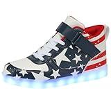 SANYES USB Charging Light Up Shoes Sports LED Shoes Dancing Sneakers SYDB551- Star High Top-37