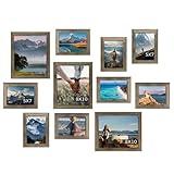 Muzilife Picture Frame Set of 11 Gallery Wall Frame Collage with Three 8×10 and Eight 5×7 Photo Frames for Photos, Paintings, Landscape, Posters, Artwork, Perfect for Wall Decor, Gray