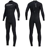 Dive Skins for Women Men Full Body Swimsuit Rash Guard Scuba Skin Thin Wetsuit, One Piece Long Sleeve Quick Dry Diving Skin UV Protection Surfing Spandex Wet Suit for Water Sport (L, Men-Black)