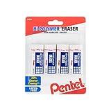 Pentel Hi-Polymer Block Eraser Small White, Pack of 4 (ZEH05BP4)