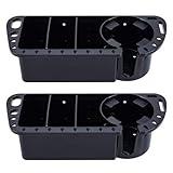 Sohinda Boat Cup Holder, Boat Caddy Organizer, Multifunctional Boat Storage Organizer for Boat, Kayak, Pontoon, Bass Boat, Jon Boat - Fishing Tool Holder, Boat Fishing Accessories(2 Packs Black)