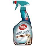 Simple Solution Hard Floor Extreme Pet Stain and Odor Eliminator Spray, Dog and Cat Enzyme Cleaner, Pro-Bacteria Cleaning Power, Strong Urine, Pee and Poop Smell Remover for Hardwood Floors, 32 oz