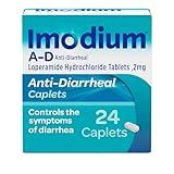 Imodium A-D Diarrhea Relief Caplets with Loperamide HCl, Anti-Diarrheal Medicine to Help Control Symptoms of Diarrhea Due to Acute, Traveler's Diarrhea, HSA/FSA Eligible, 24 ct