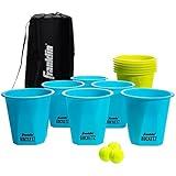 Franklin Sports Bucketz Pong Game – Perfect Tailgate Game and Beach Game – Pong Set Includes 12 Buckets, 3 Balls, and a Carry Case