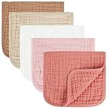 MIGIOL Muslin Burp Cloths 100% Cotton Baby Burp Cloths Soft, Absorbent 10x20 inches for Girls and Boys Baby Essentials