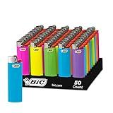 BIC Classic Lighters, Pocket Lighter Style, Fashion Assorted Colors, 50 Count Tray Disposable Lighters