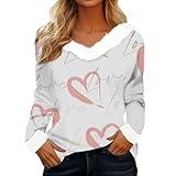 Heart Shirts for Women Hoodies on of Sale Valentines Day Tshirts Cardigans for Women Clearance of Sale Fall Sweaters for Women Trendy Invite Only Prime of Day Deals,A3-White,S