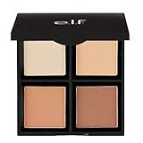 e.l.f. Contour Palette, 4 Shades, Customizable, Easy to Apply, Sculpts, Shades, Brightens, Light/Medium, Infused with Vitamin E, All-Day Wear, 0.56 Oz