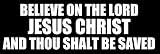 Believe On The Lord Jesus Christ Vinyl and Thou Shalt Be Saved Acts 16:31 Bumper Sticker (3 x 9 inch)