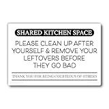 Clean Up After Yourself Sign, 6x4 in Fridge Magnet, Break Room Essentials, Office Kitchen Essentials, Breakroom Decor, Kitchen Rules, Office Kitchen Supplies, Shared Kitchen Sign, Made in USA