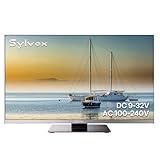 SYLVOX 22-inch RV TV, 1080P FHD Smart Google TV, 12V/24V DC & AC Power, with Built-in DVD Player for Truck RV Boat, Waterproof Remote, 9-32V Wide Voltage Shock-Resistant Design