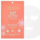 Pacifica Sheet Face Mask - Glow Baby Brightening Facial Mask w/Vitamin C, Aloe & Kelp – Cooling Mask for Dark Spots & Fine Lines - Clean Beauty Vegan & Cruelty-Free Dermatologist Tested